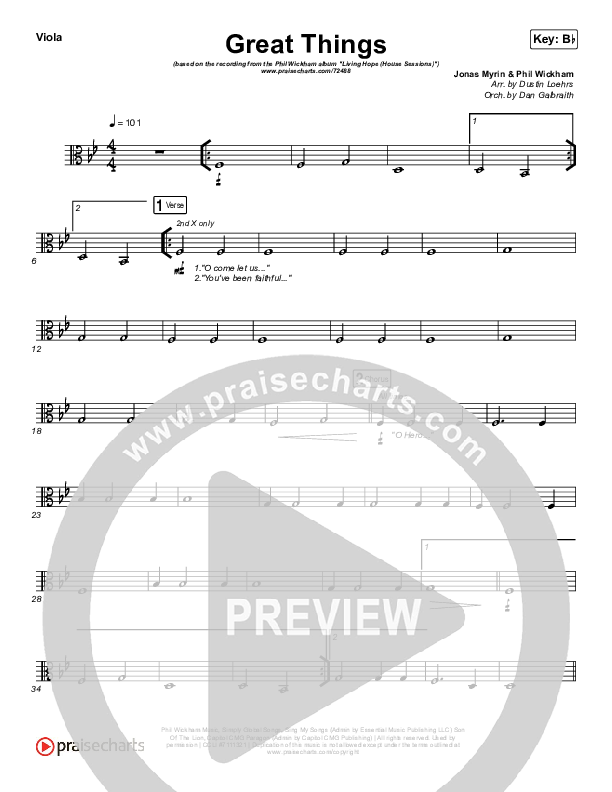 Great Things Viola (Phil Wickham)