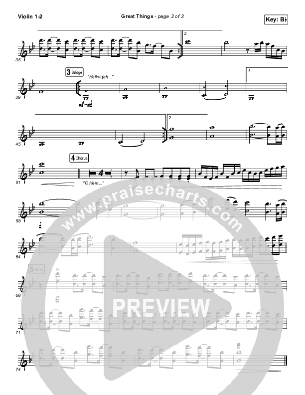 Great Things Violin 1/2 (Phil Wickham)