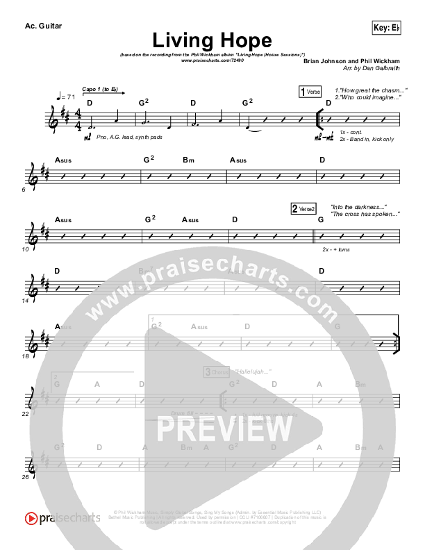 Living Hope Rhythm Chart (Phil Wickham)