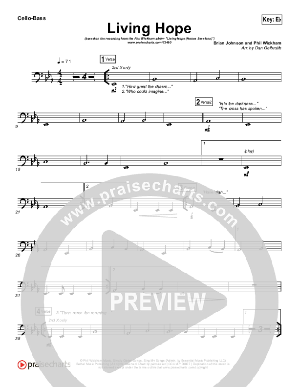 Living Hope Cello/Bass (Phil Wickham)