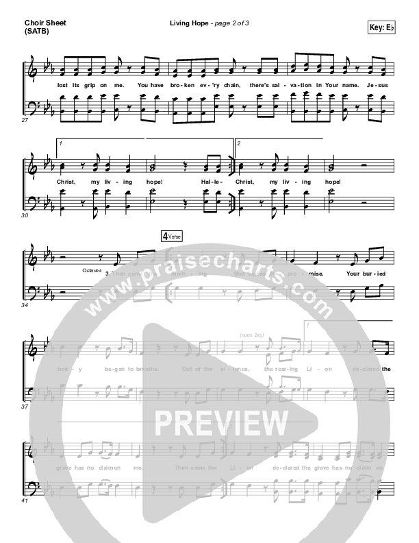 Living Hope Choir Sheet (SATB) (Phil Wickham)