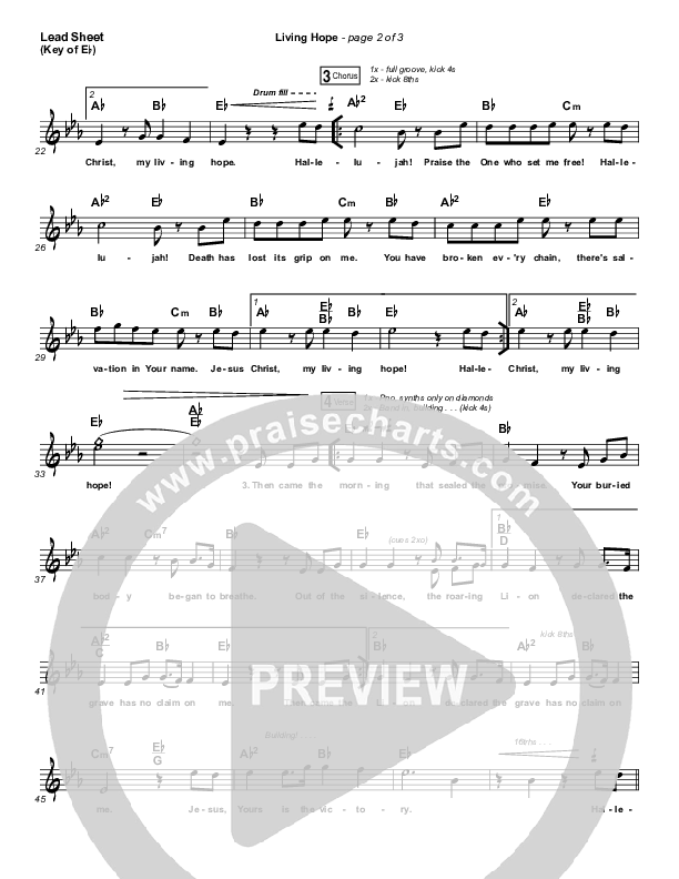 Living Hope Lead Sheet (Melody) (Phil Wickham)