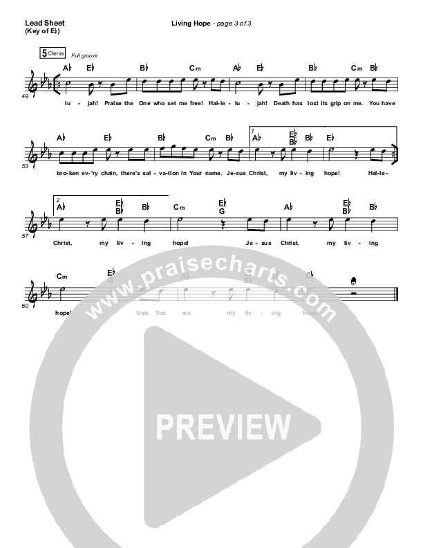 Living Hope Lead Sheet (Melody) (Phil Wickham)