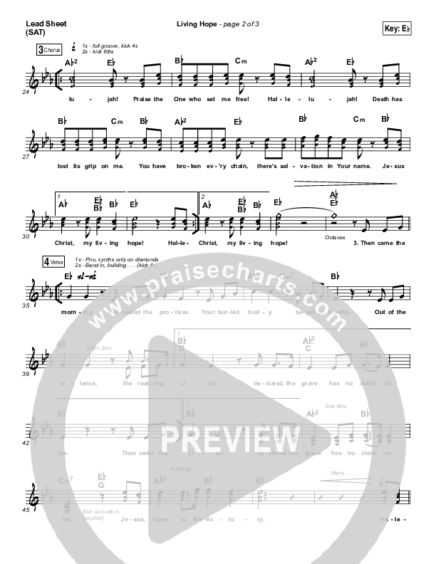 Living Hope Lead Sheet (SAT) (Phil Wickham)
