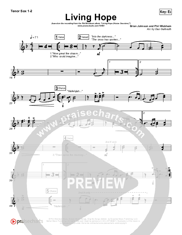 Living Hope Tenor Sax 1/2 (Phil Wickham)