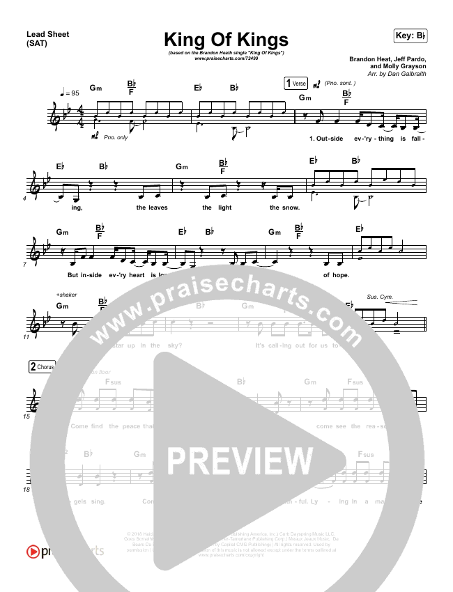 King Of Kings Sheet Music PDF (Brandon Heath) PraiseCharts