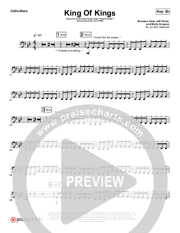 King Of Kings Cello/Bass (Brandon Heath)