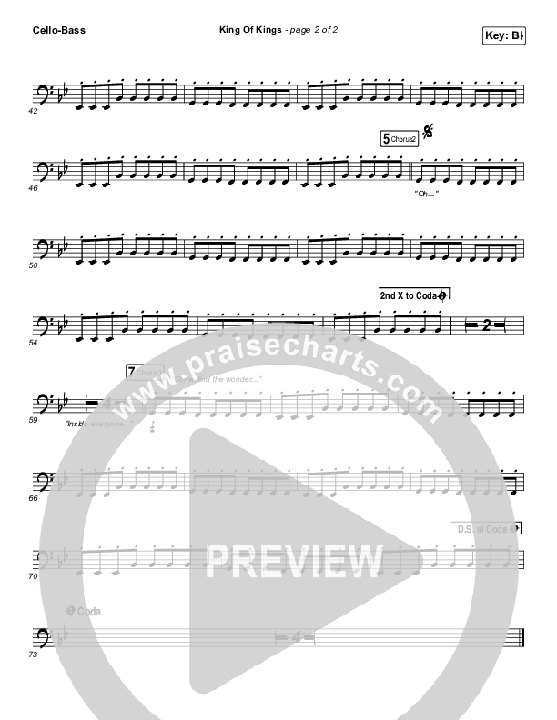 King Of Kings Cello/Bass (Brandon Heath)