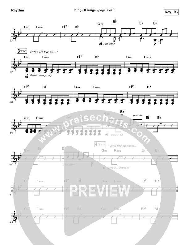 King Of Kings Rhythm Chart (Brandon Heath)
