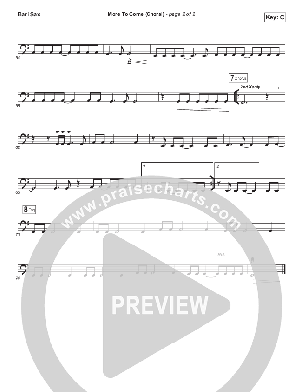 More To Come (Choral Anthem SATB) Bari Sax (Passion / Kristian Stanfill / Arr. Luke Gambill)