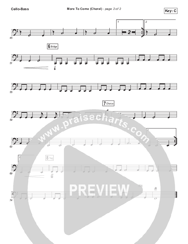 More To Come (Choral Anthem SATB) Cello/Bass (Passion / Kristian Stanfill / Arr. Luke Gambill)