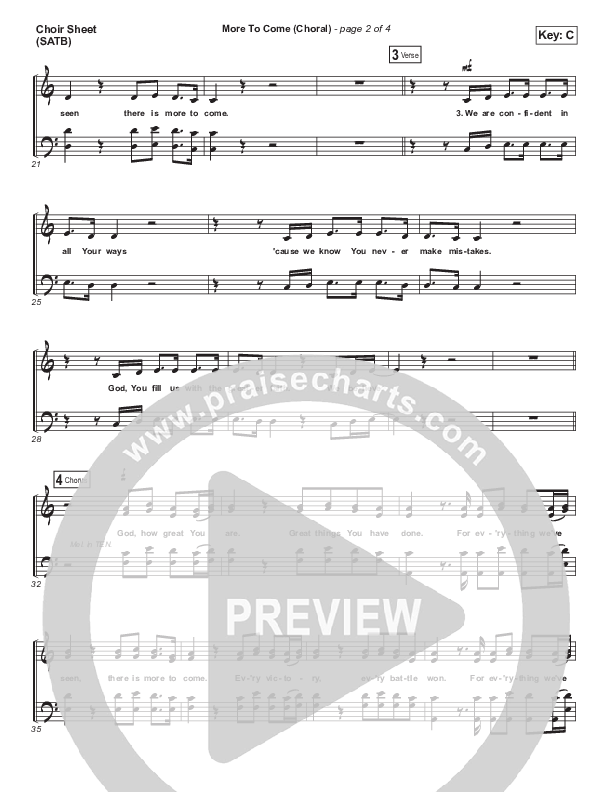 More To Come (Choral Anthem SATB) Choir Sheet (SATB) (Passion / Kristian Stanfill / Arr. Luke Gambill)