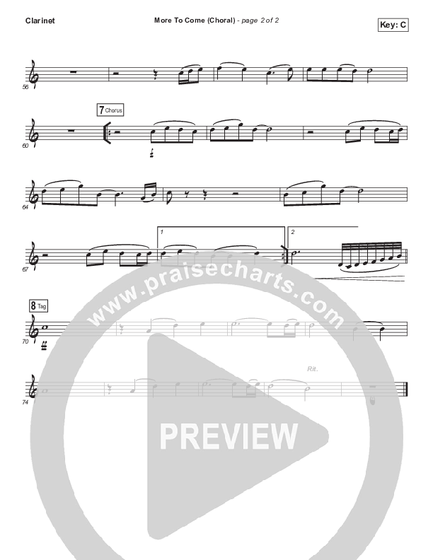 More To Come (Choral Anthem SATB) Clarinet (Passion / Kristian Stanfill / Arr. Luke Gambill)