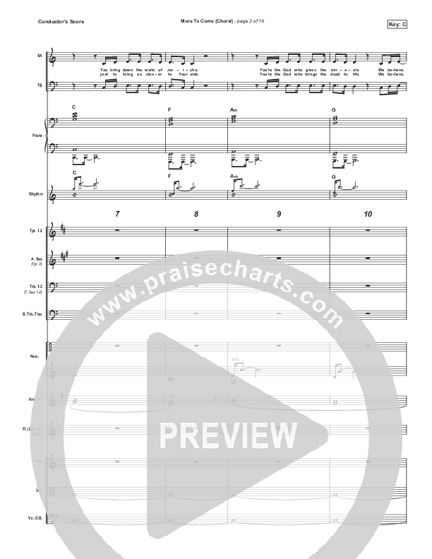More To Come (Choral Anthem SATB) Conductor's Score (Passion / Kristian Stanfill / Arr. Luke Gambill)