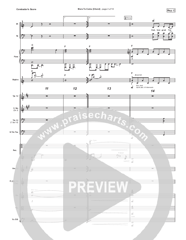 More To Come (Choral Anthem SATB) Conductor's Score (Passion / Kristian Stanfill / Arr. Luke Gambill)