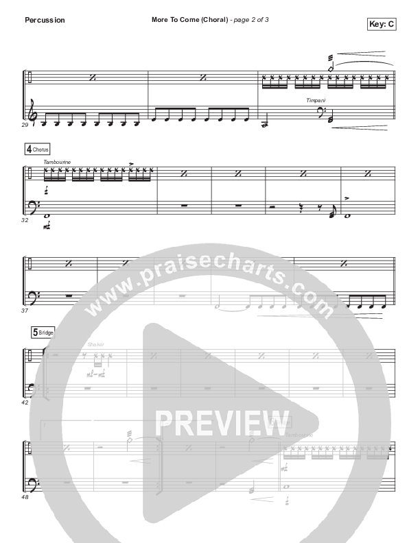 More To Come (Choral Anthem SATB) Percussion (Passion / Kristian Stanfill / Arr. Luke Gambill)