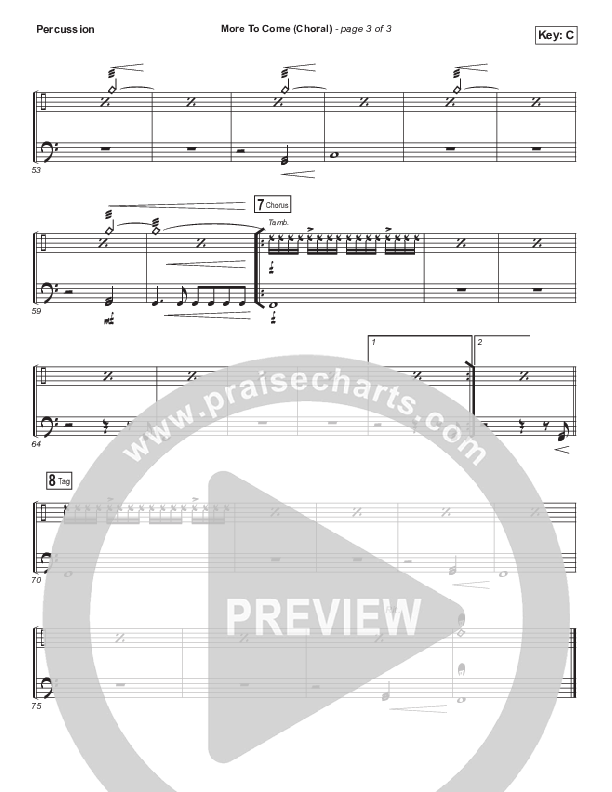 More To Come (Choral Anthem SATB) Percussion (Passion / Kristian Stanfill / Arr. Luke Gambill)