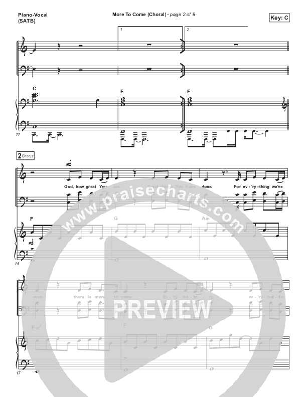 More To Come (Choral Anthem SATB) Piano/Vocal (SATB) (Passion / Kristian Stanfill / Arr. Luke Gambill)