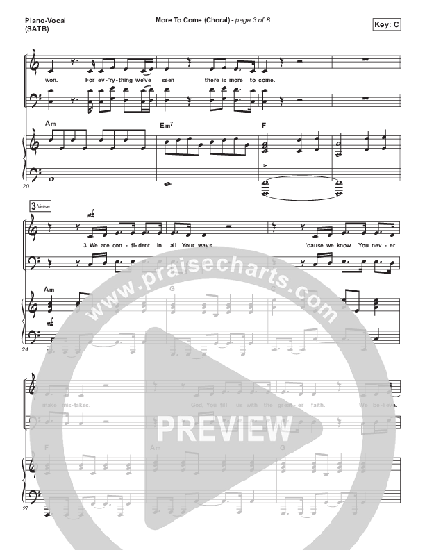 More To Come (Choral Anthem SATB) Piano/Vocal (SATB) (Passion / Kristian Stanfill / Arr. Luke Gambill)