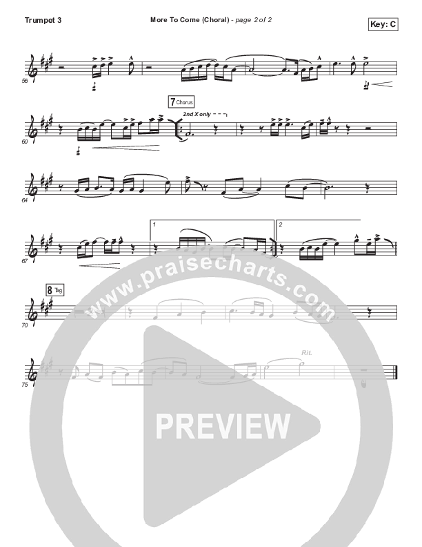 More To Come (Choral Anthem SATB) Trumpet 3 (Passion / Kristian Stanfill / Arr. Luke Gambill)