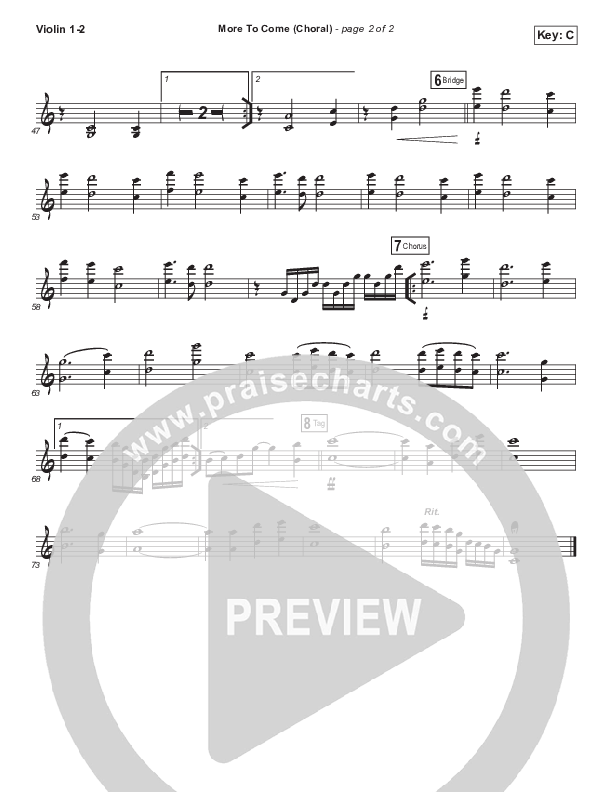 More To Come (Choral Anthem SATB) Violin 1/2 (Passion / Kristian Stanfill / Arr. Luke Gambill)