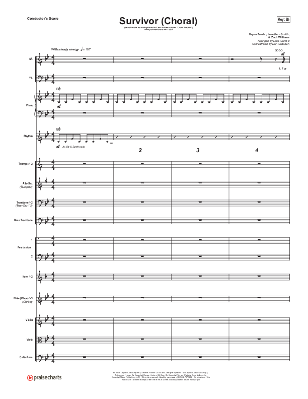 Survivor (Choral Anthem SATB) Orchestration (Zach Williams / Arr. Luke Gambill)