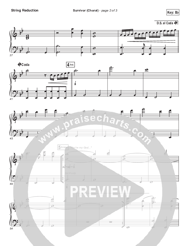 Survivor (Choral Anthem SATB) String Pack (Zach Williams / Arr. Luke Gambill)
