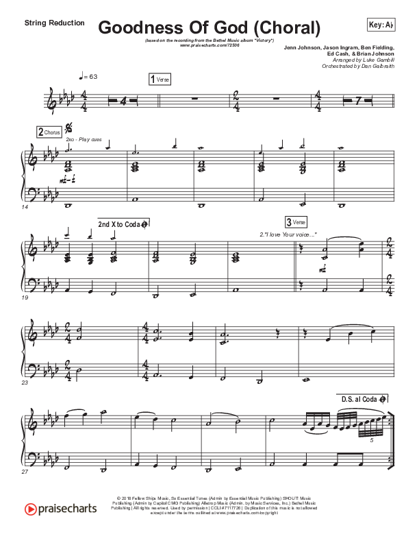 Goodness Of God (Choral Anthem SATB) Synth Strings (Bethel Music / Arr. Luke Gambill)