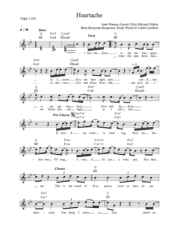 Heartache Lead Sheet (Local Sound)