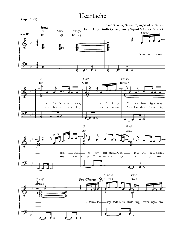 Heartache Lead Sheet (SAT) (Local Sound)