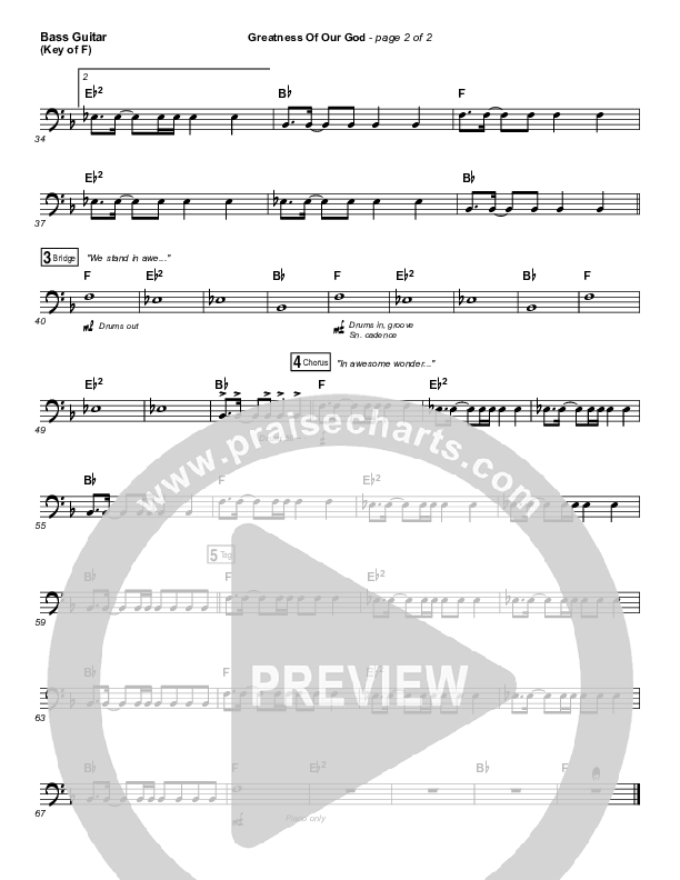 Greatness Of Our God Bass Guitar (Newsboys)