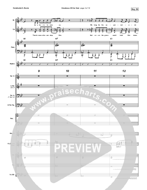 Greatness Of Our God Conductor's Score (Newsboys)