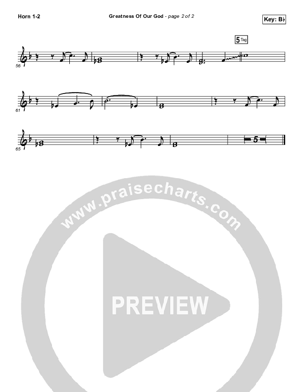 Greatness Of Our God French Horn 1/2 (Newsboys)