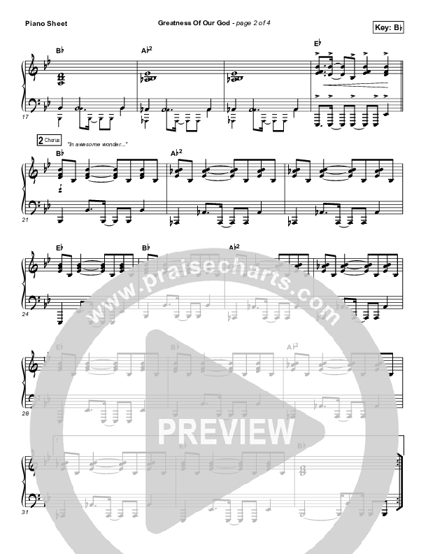 Greatness Of Our God Piano Sheet (Newsboys)