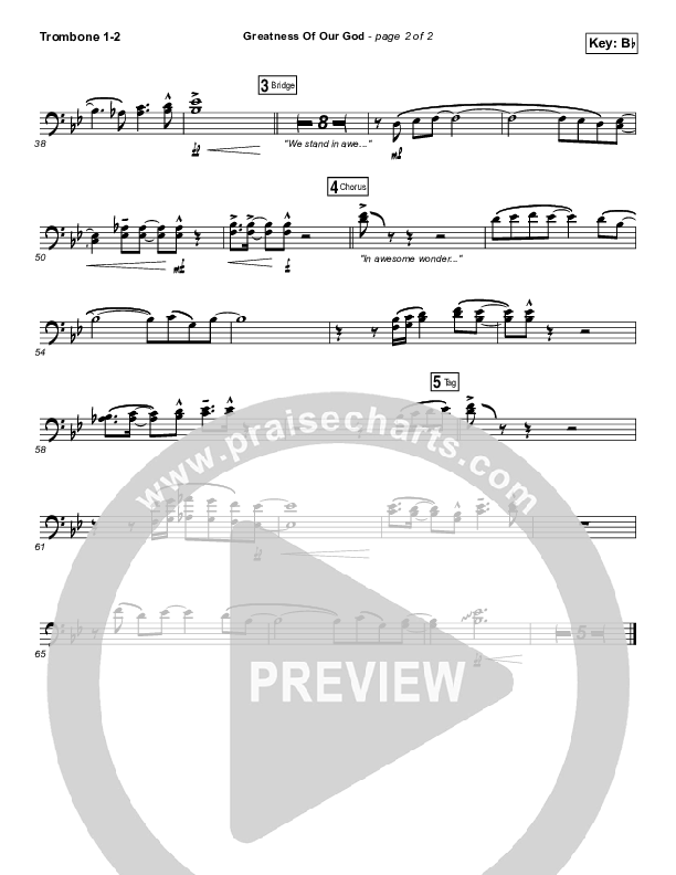 Greatness Of Our God Trombone 1/2 (Newsboys)