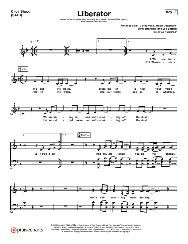 Liberator Choir Vocals (SATB) (Corey Voss / Madison Street Worship / Annalise Bush)