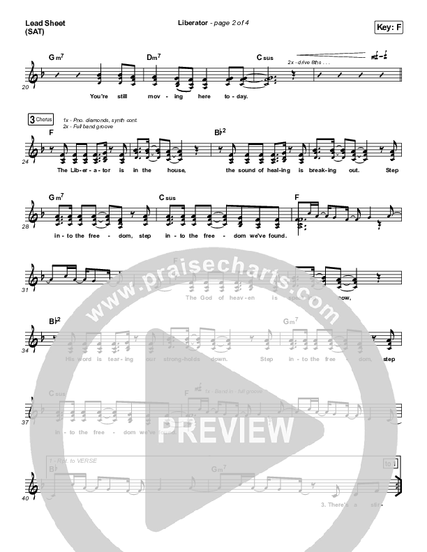 Liberator Lead Sheet (SAT) (Corey Voss / Madison Street Worship / Annalise Bush)