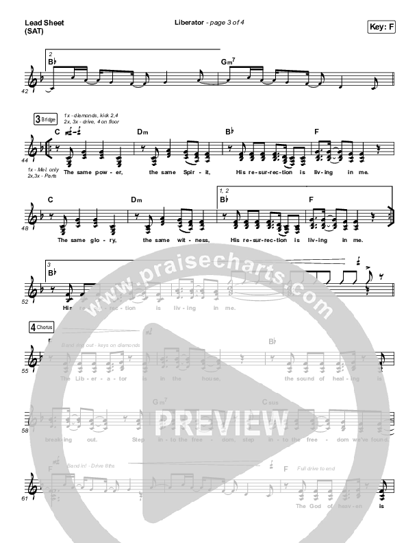 Liberator Lead Sheet (SAT) (Corey Voss / Madison Street Worship / Annalise Bush)