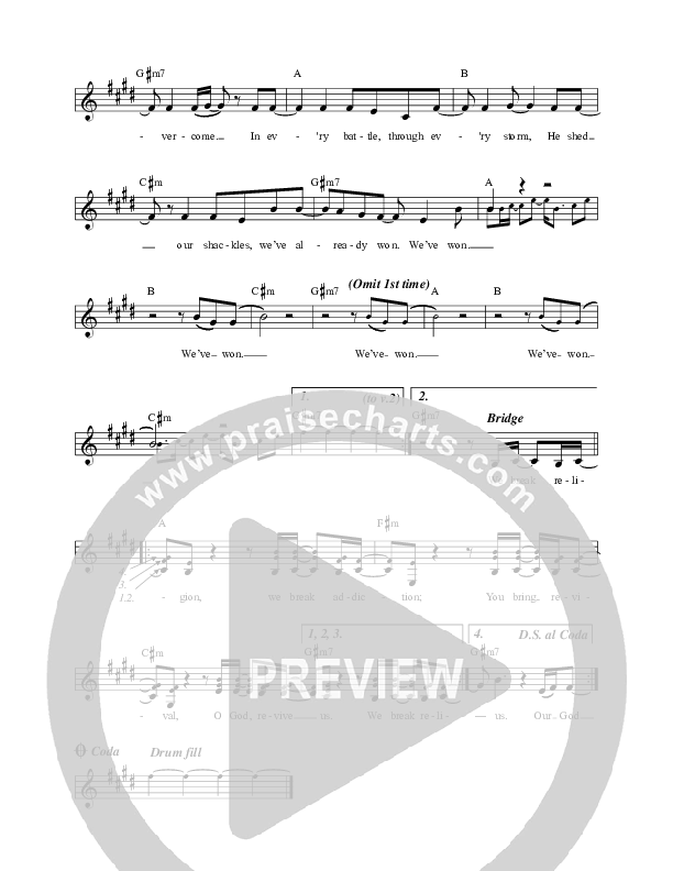 We've Won Lead Sheet (Corey Voss / Madison Street Worship / Mary Faxon)