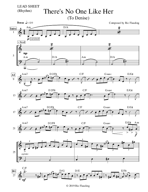 There's No One Like Her (Instrumental) Piano Sheet (Ric Flauding)