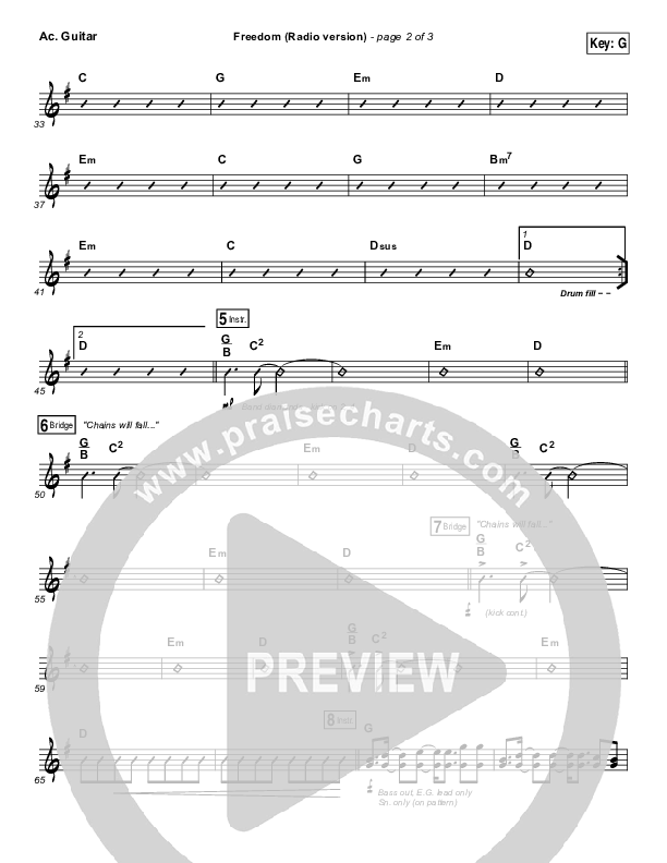 Freedom (Radio) Acoustic Guitar (Jesus Culture / Kim Walker-Smith)