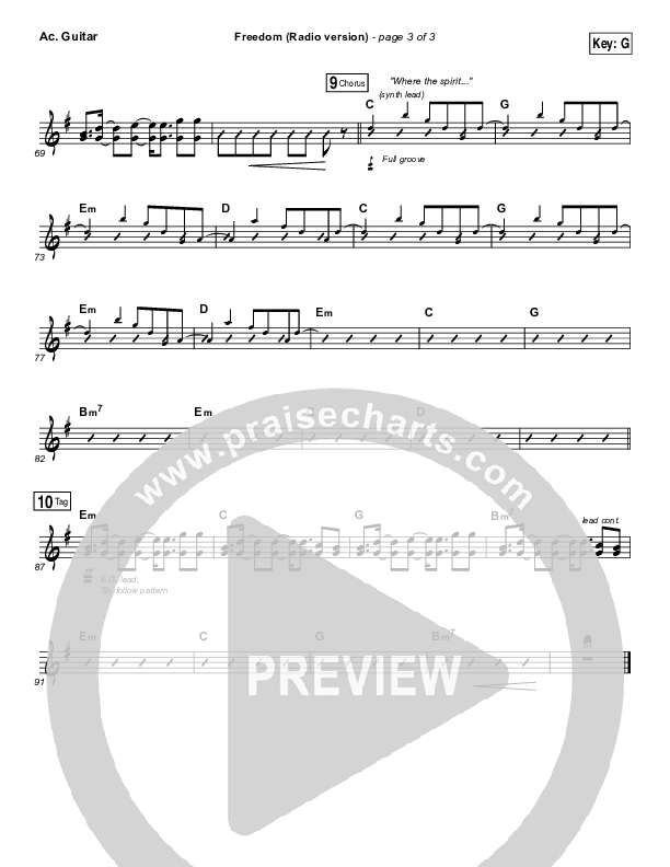 Freedom (Radio) Acoustic Guitar (Jesus Culture / Kim Walker-Smith)