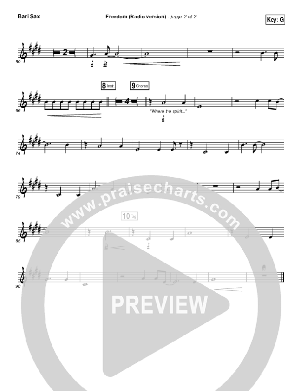 Freedom (Radio) Bari Sax (Jesus Culture / Kim Walker-Smith)