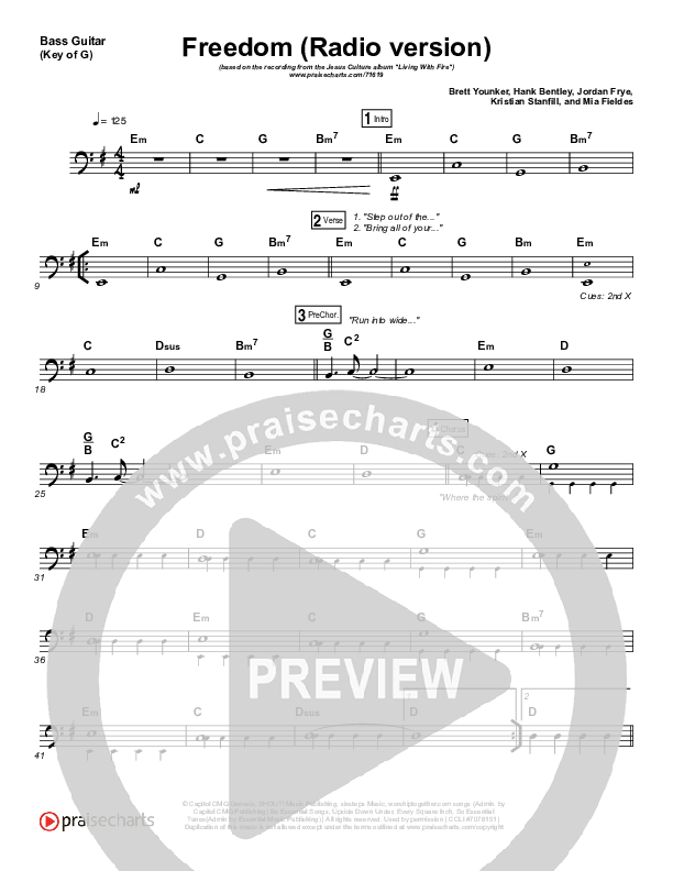 Freedom (Radio) Bass Guitar (Jesus Culture / Kim Walker-Smith)