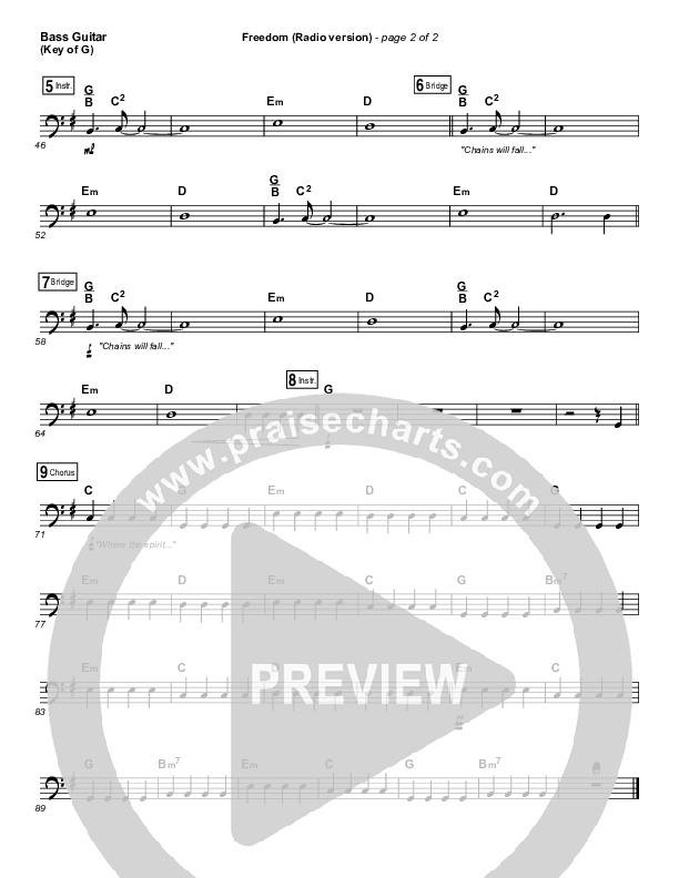 Freedom (Radio) Bass Guitar (Jesus Culture / Kim Walker-Smith)