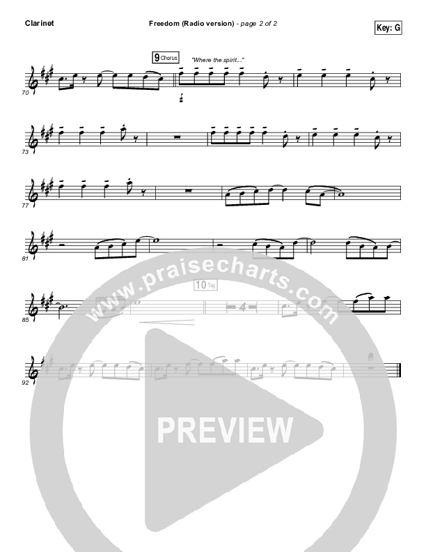Freedom (Radio) Clarinet (Jesus Culture / Kim Walker-Smith)