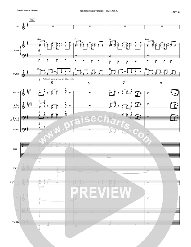 Freedom (Radio) Conductor's Score (Jesus Culture / Kim Walker-Smith)