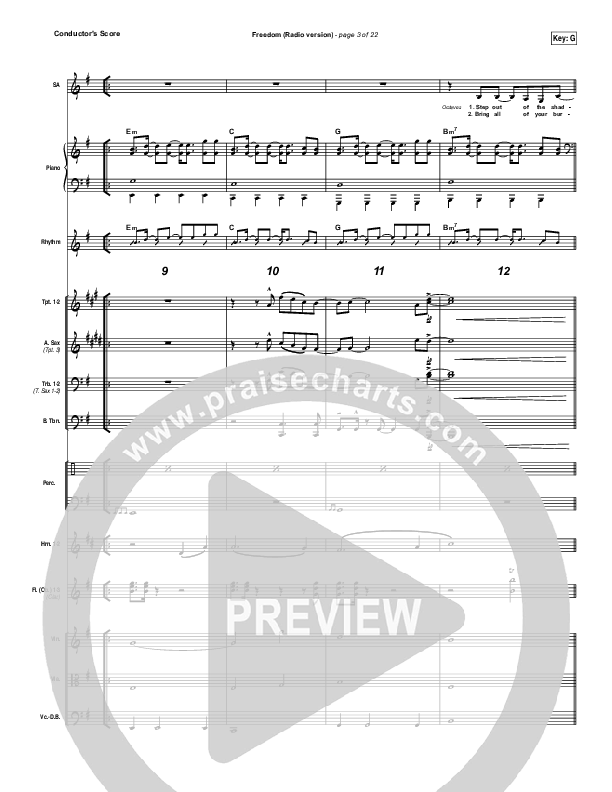 Freedom (Radio) Conductor's Score (Jesus Culture / Kim Walker-Smith)