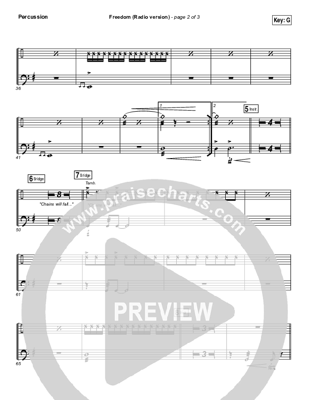 Freedom (Radio) Percussion (Jesus Culture / Kim Walker-Smith)