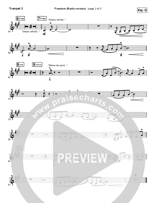 Freedom (Radio) Trumpet 3 (Jesus Culture / Kim Walker-Smith)
